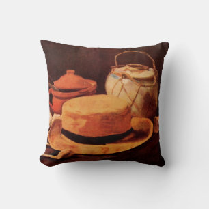 Coussin Nature morte Chapeau de paille jaune de Vincent va