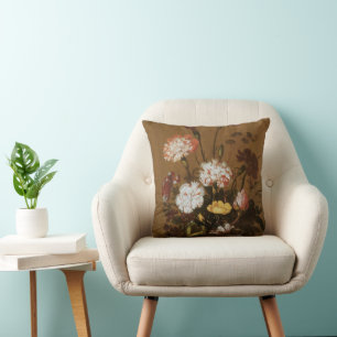 Coussin Nature morte florale Fleurs dans un vase, baroque 