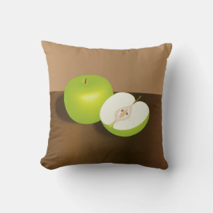 Coussin Nature morte pomme verte et demie
