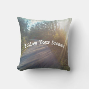 Coussin Nature Path in Woods Photo Shining Sun Dreams