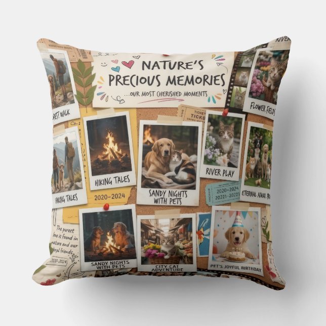 Coussin Nature & Pets Memory Collage Design (Recto)