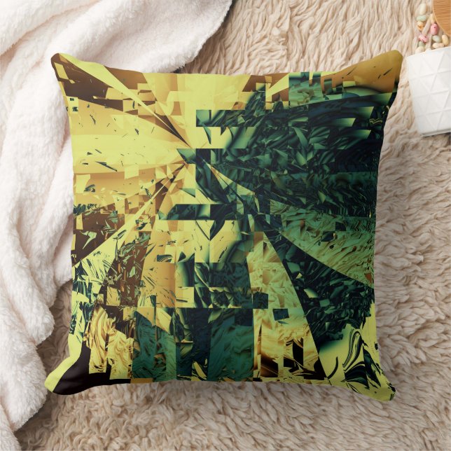 Coussin Nature Vert, Brown, Jaune Design complexe (Couverture)