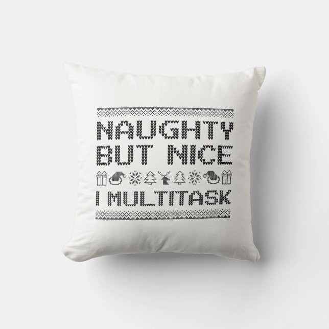 Coussin Naughty Mais Nice Je Multitask (Recto)