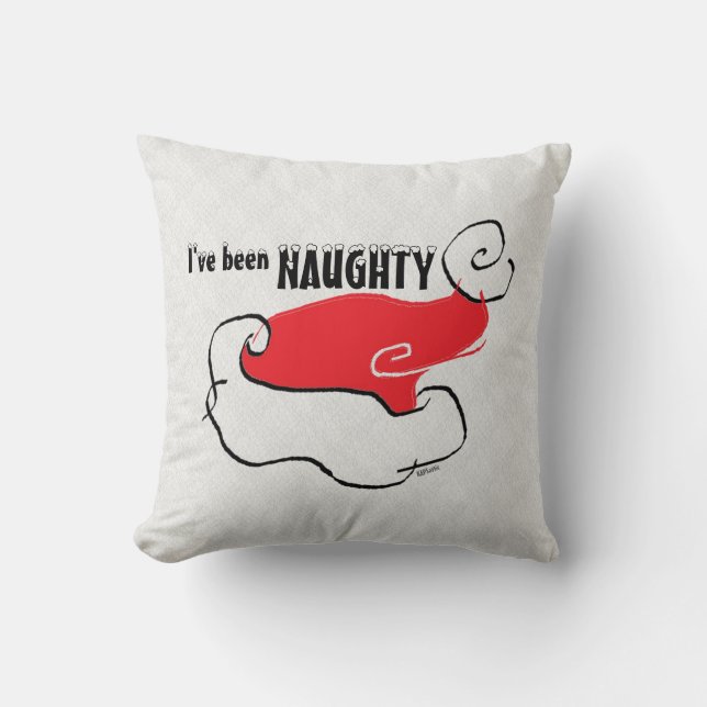 Coussin Naughty ou Nice Santa Hat (Recto)
