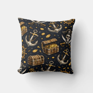 Coussin Nautical Pirate Pattern Pillow