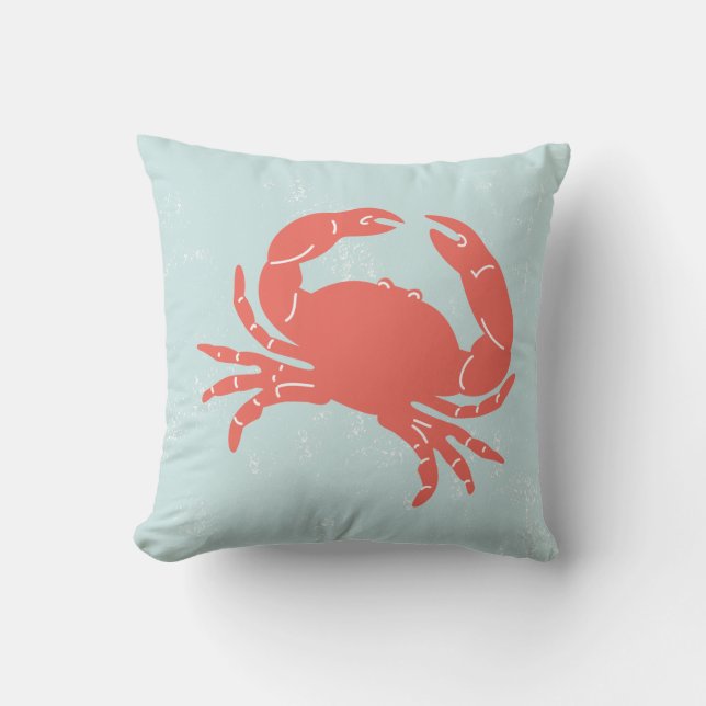 Coussin nautique avec Crab Blue (Recto)