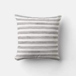 Coussin nautique de rayure grise et blanche