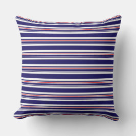 Coussin Nautique, Marine, Rouge, Bleu Motif