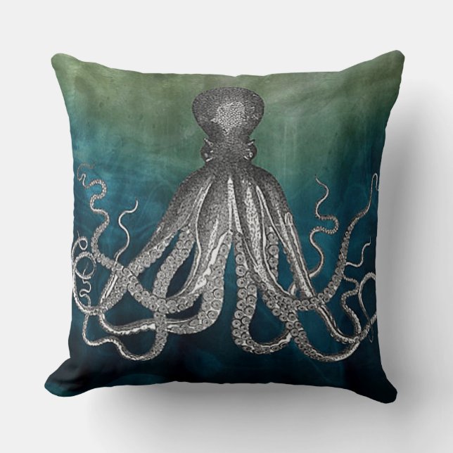 Coussin "Nautique/Octopus" JETER LE COULEUR (Recto)
