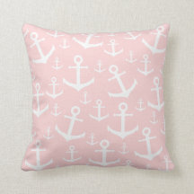 Nautique rougissent le motif rose et blanc d'ancre