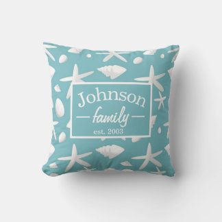 Coussin Nautique Seastar Seashells Family Beach House