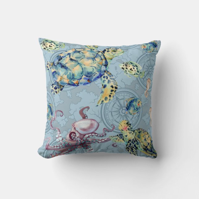Coussin Nautique sous la mer (Recto)