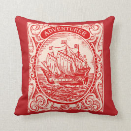Coussin Navire classique Antique aventurier maritime Vinta