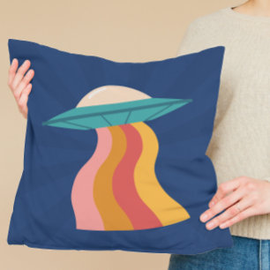 Coussin Navire super Retro Alien Arc-en-ciel