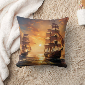 Coussin Navires au coucher du soleil