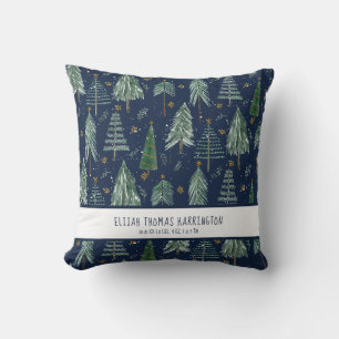 Coussin Navy Blue Woodland Forest Sneing Baby Birmingham S