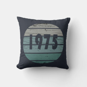 Coussin Né en 1975 cadeau vintage 50e anniversaire