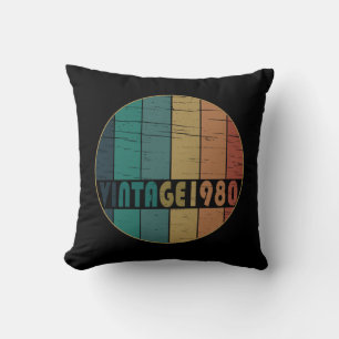 Coussin Né en 1980 anniversaire vintage