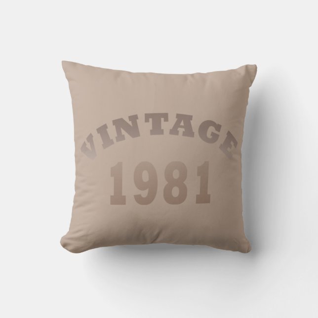 Coussin Né en 1981 anniversaire vintage (Recto)