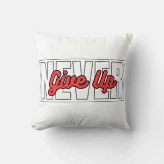 Coussin Ne jamais renoncer aux citations de typographie mo