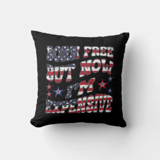 Coussin Né libre mais maintenant je suis cher classique