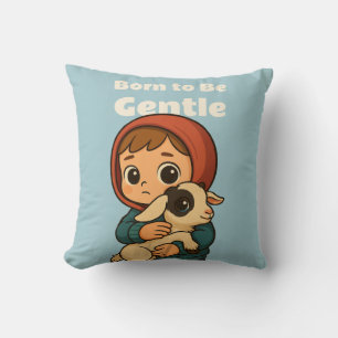 Coussin Né pour être doux" Accrocher l'enfant et l'agneau 