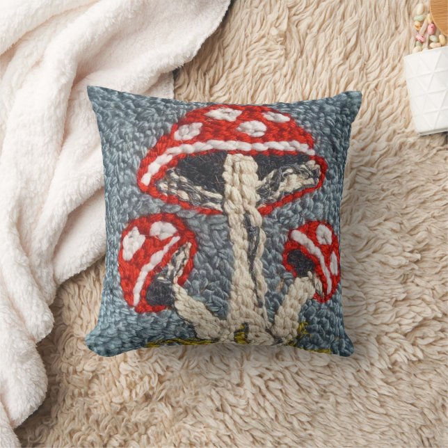COUSSIN NEEDLE PUNCH MUSHROOM PILLOW DESIGN (Couverture)