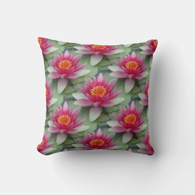 Coussin Nénuphar Lotus Rose (Recto)