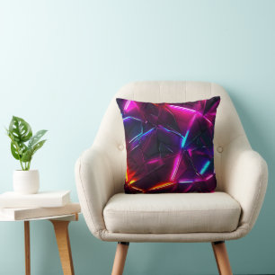 Coussin Néo géométrique abstrait futuriste cyberpunk