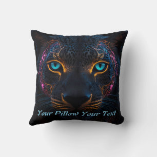 Coussin Neon Black Leopard