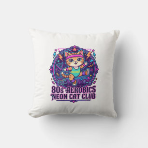 Coussin Néon de chat aérobic des années 80 - Conception dr