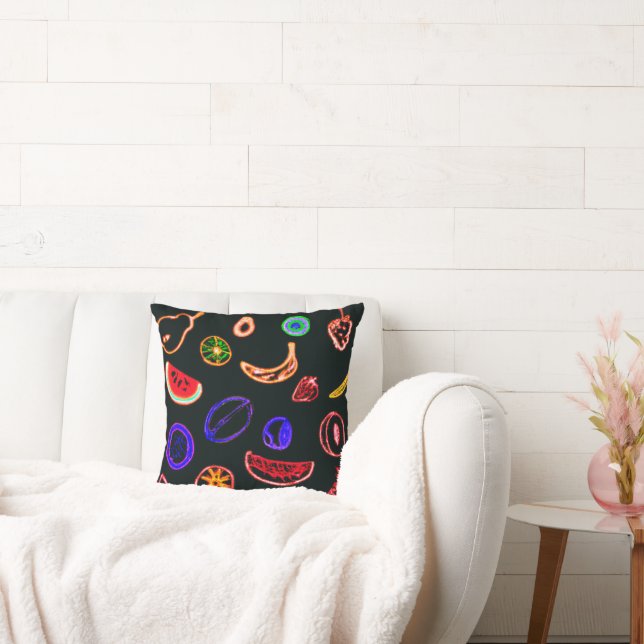 Coussin Neon Fruits Motif Design d'art (Canapé)