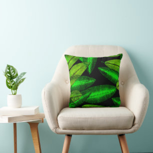 Coussin Neon Green Art Feuille. Acheter maintenant