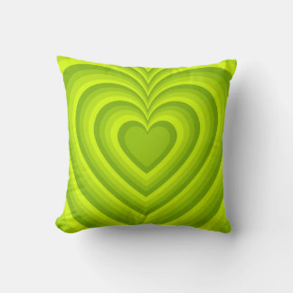Coussin Neon Green Hypnotic Heart Love Motif