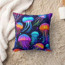 Coussin Neon Jellyfish Dreams