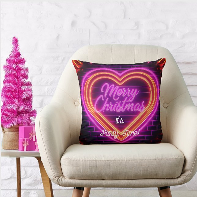 Coussin Neon Joyeux Noël Personnalisé (Créateur téléchargé)