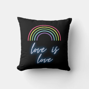 Coussin Neon Love Is Love Rainbow