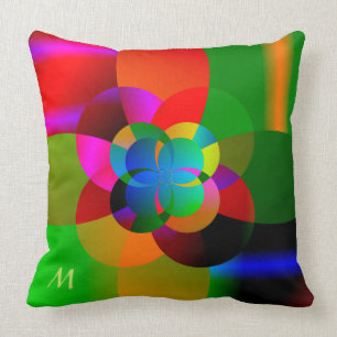 Coussin Néon mignon frais abstrait de fractale