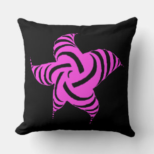 Coussin Neon Pentaspiral Magenta Zebra Vortex