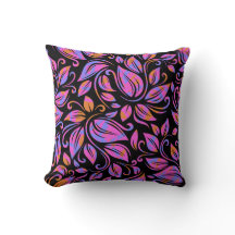 Neon psychédélique rose violet orange imprimé noir