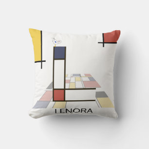 Coussin Neoplasticisme Art Cool Monogramme. Lettre L