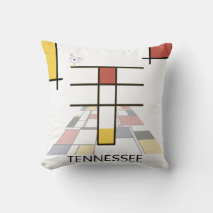 Coussin Neoplasticisme Art Cool Monogramme. Lettre T