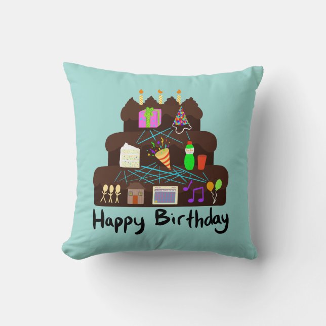 Coussin Nerdy Birthday Réseau neuronal (Recto)