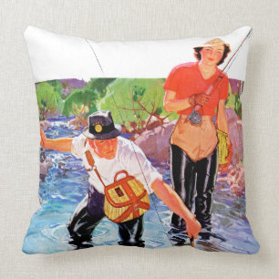 Coussin Netting A Fish par R.J. Cavaliere