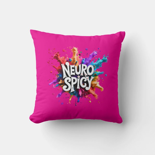 Coussin NEUROSPICY neurodiversity autism adhd dyslexia (Recto)