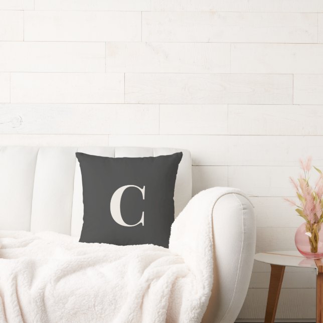 Coussin Neutral Monogram Dorm Pillow | Ivory & Gray (Canapé)
