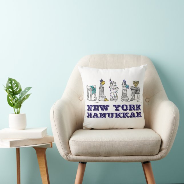 Coussin New York City Hanoukka NYC Landmarks Chanukah (Chaise)