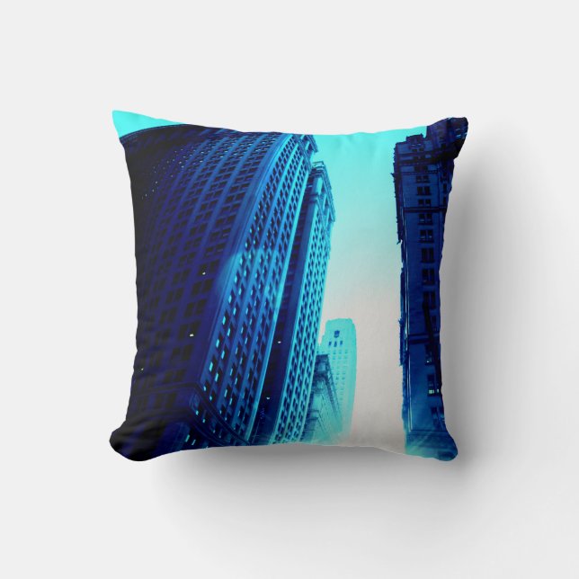 Coussin New-York Color – Blue Building (Recto)