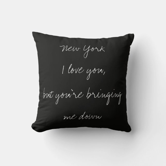 Coussin New York je t'aime, carreau noir d'affichage à (Recto)