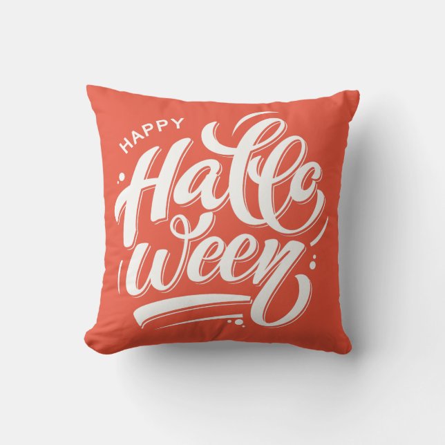 Coussin Nice Happy Halloween Typographie (Recto)